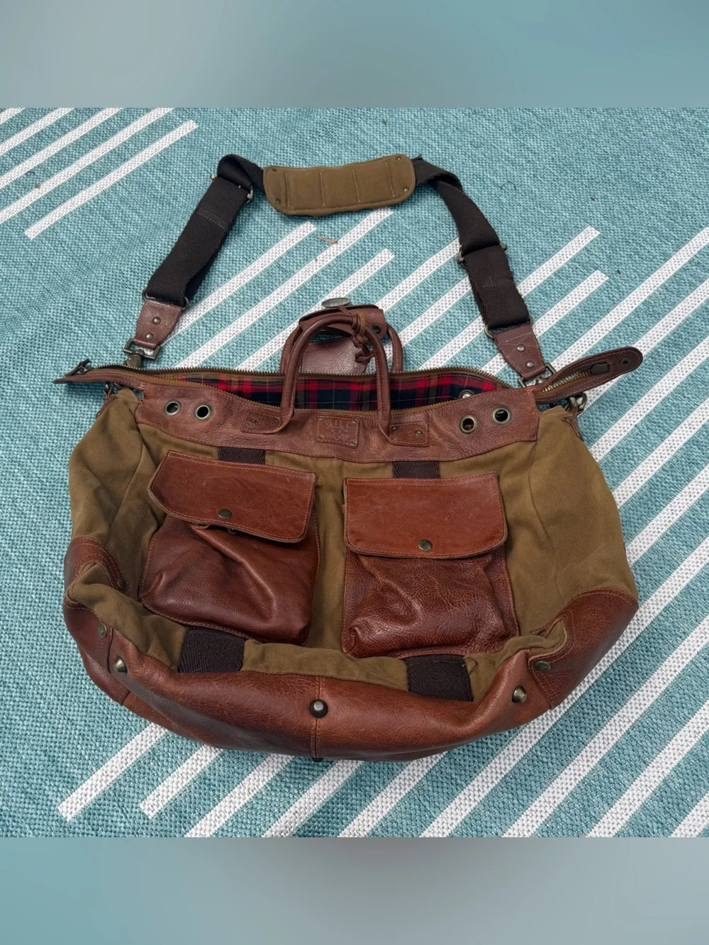 Will’s leather goods duffle Canvas and Leather Travel Tote Bag